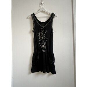 Awake Couture Wizard Of Oz Stretch Jersey Tank Tunic W Beads Trim Sz M Modal Sil